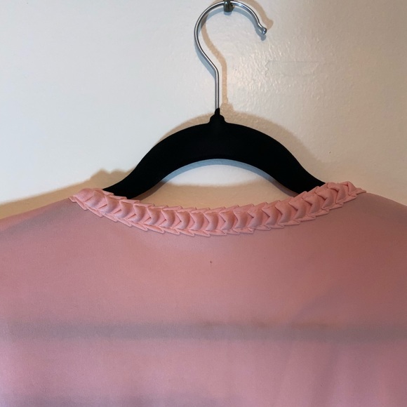 VTG Handmade Salmon pink cardigan with frosting ruffled edging. - Picture 8 of 10